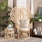 Baxton Studio Fedra Modern Bohemian Natural Brown Rattan Peacock Accent Chair 226-13118-ZORO - alternate 7
